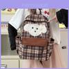 Street Style Plaid Backpack For Women Lightweight Nylon With Laptop Pocket School College Commute Travel