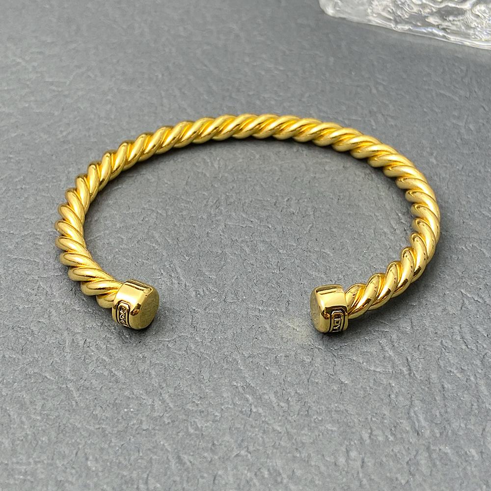 David s Screw Nail Pattern Silver Plated Bracelet Open Bracelet High Quality Fashion Jewelry Wholesale золотой