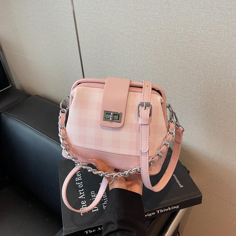 New summer women's bag shoulder armpit bag messenger bag simple plaid small square bag versatile handbag