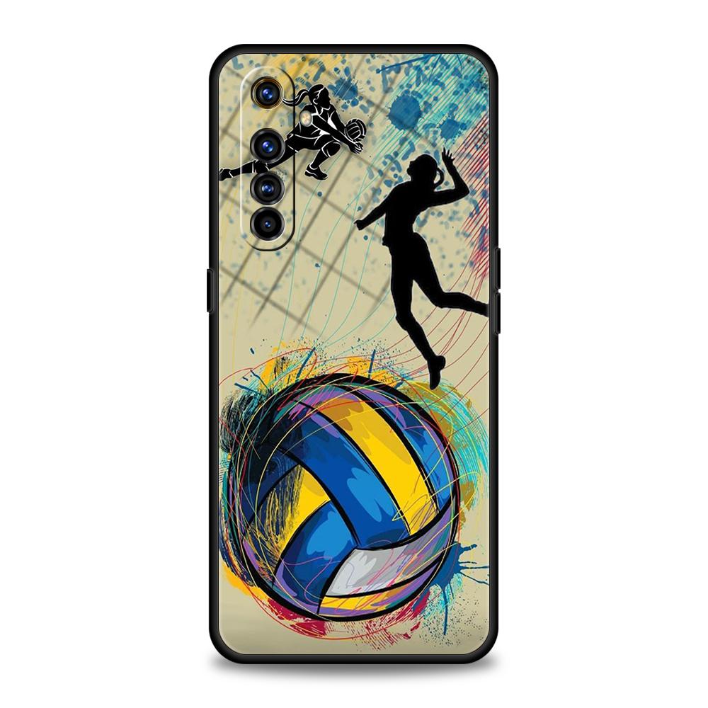 Volleyball Painted Soft TPU For Realme 9 10 11 12 13 C21 C25 C35 GT2 GT3 GT5 GT6 C63 C67 C55 C53 Pro 5G Shockproof Phone Case