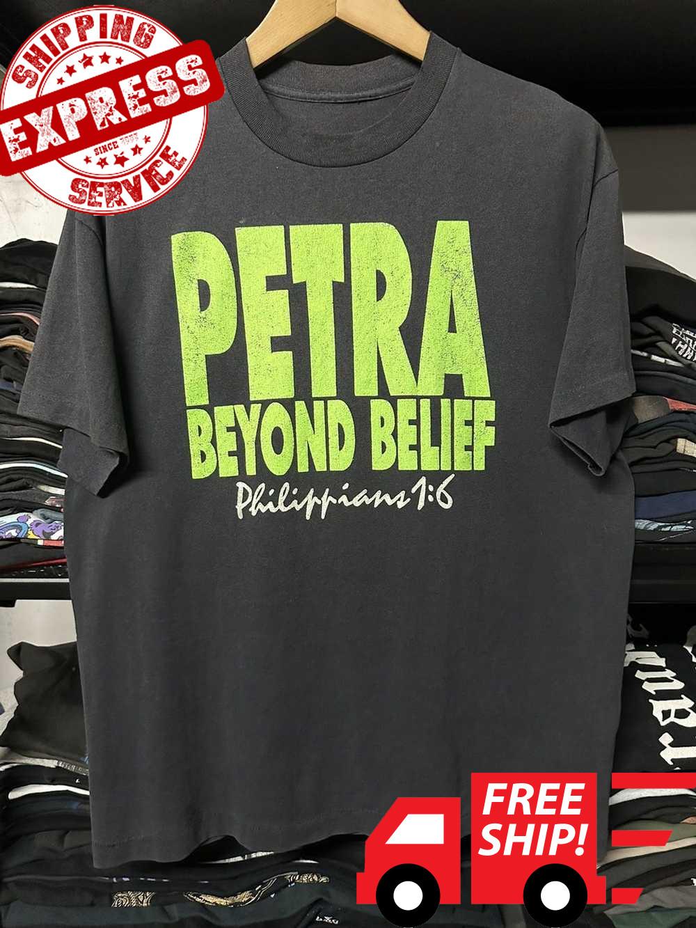 Petra Band Beyond Belief Short Sleeve S-2345XL Black Tee Shirt OB14 XXXXL