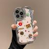 Cartoon M bean doll bracelet is suitable for Apple 16PRO mobile phone case, Huawei OPPO Xiaomi VIVO electroplated silver silicone.