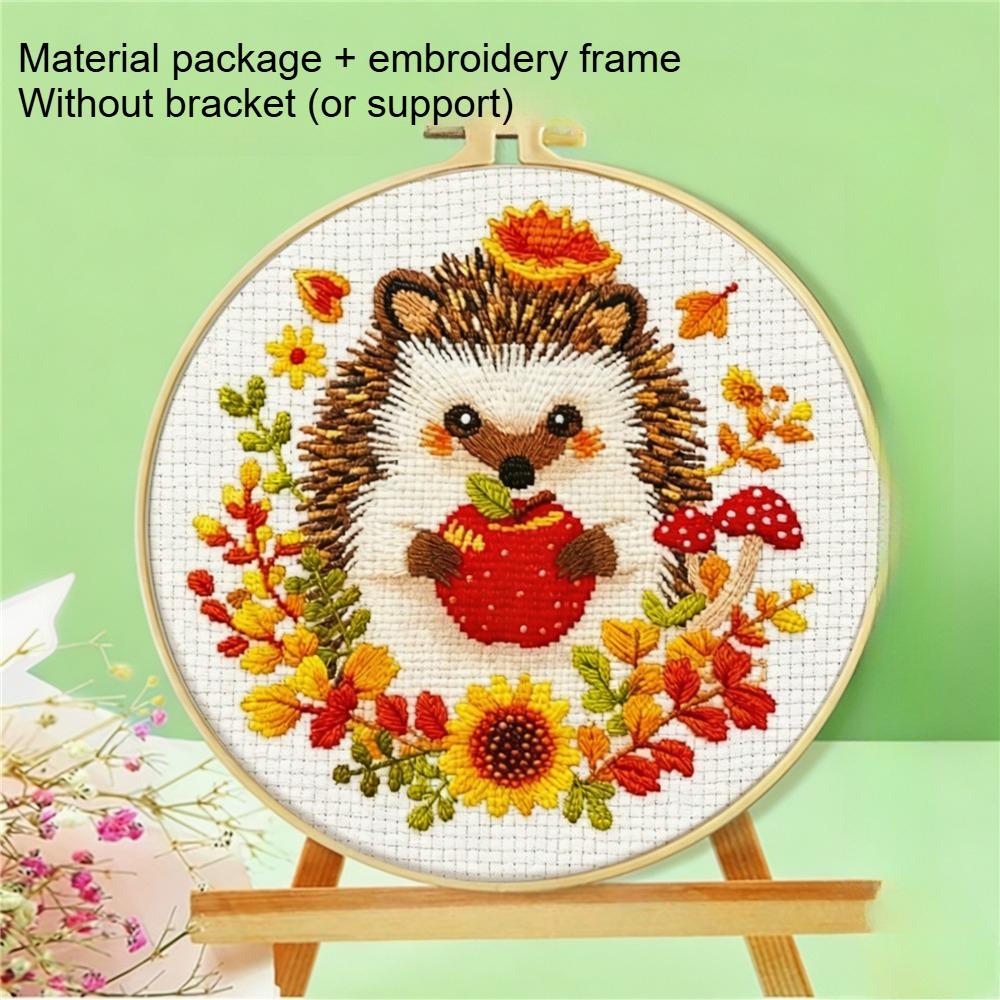 Cross Stitch Kit Squirrel Autumn Pattern Embroidery Supplies Beginner DIY Set For Home Wall Ornament
