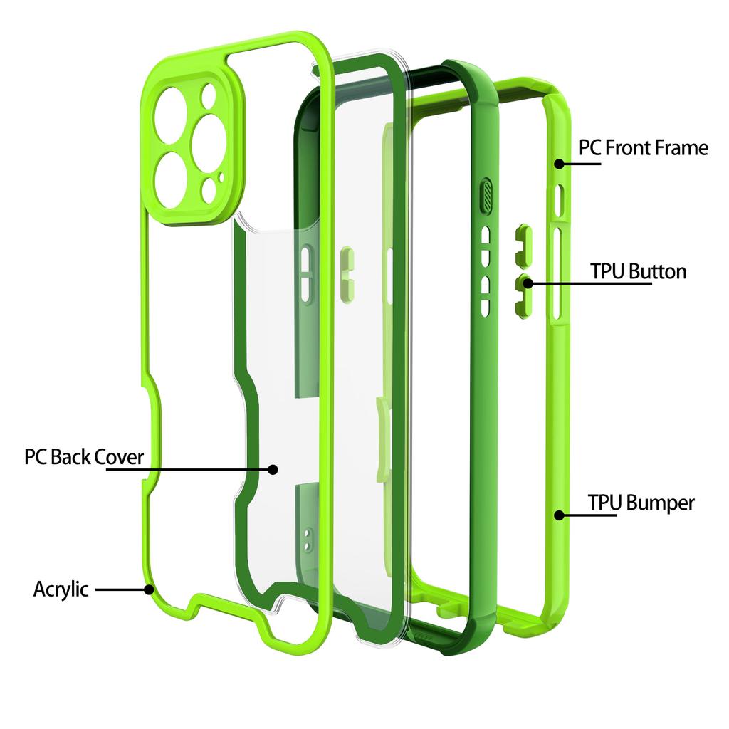 For iPhone 16 Pro Case Detachable 4 in 1 TPU+Acrylic+PC Shockproof Phone Cover
