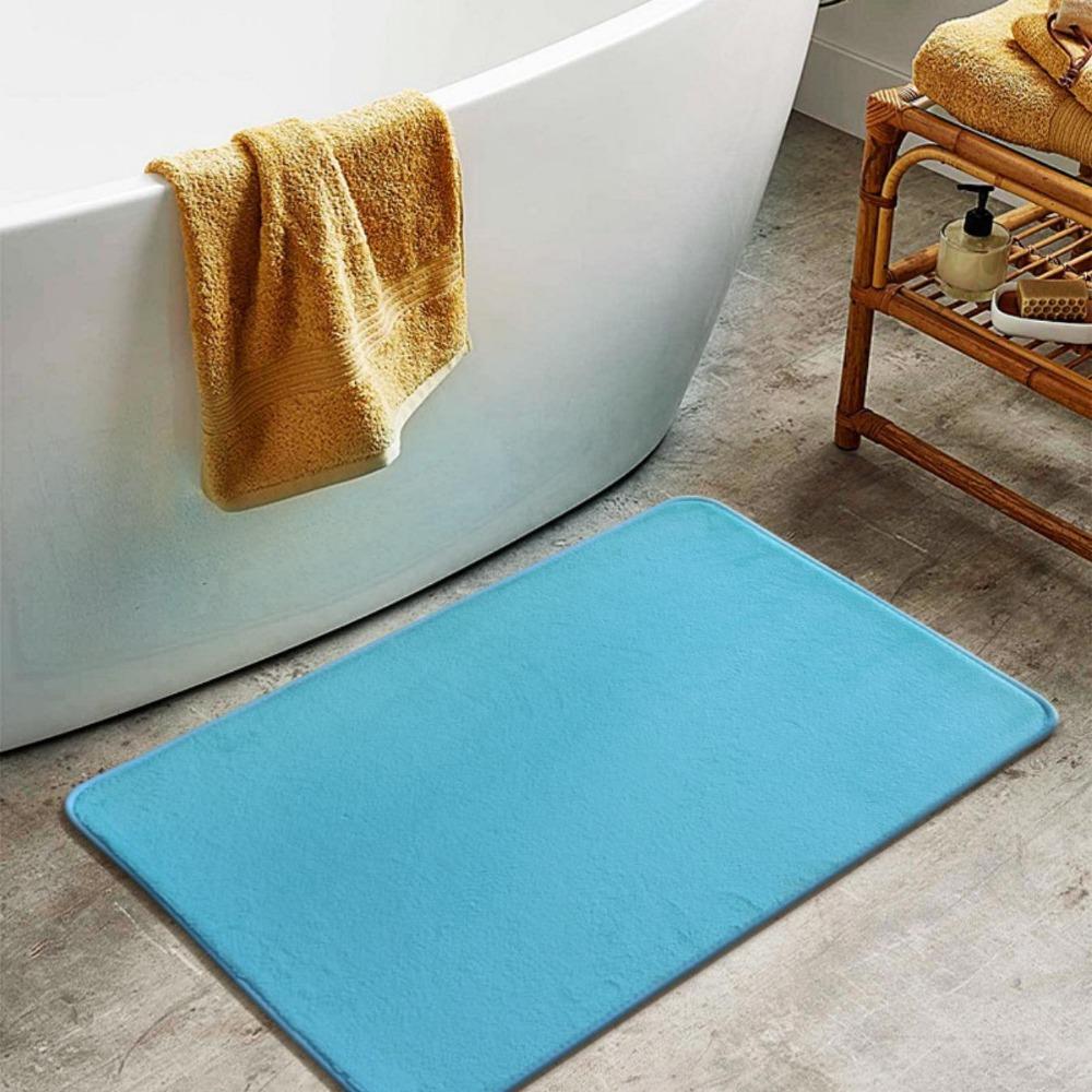 Mercan Polar Kabartma Banyo Kaşmir Kalınlaştırıcı Mat Banyo Kaymaz Halılar Lavabo Küvet Yan Zemin Halısı Duş Odası Kapı Paspası Hafızalı Köpük 3D Ped