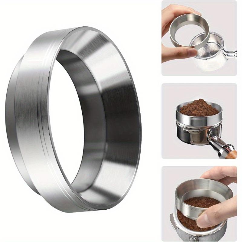 Stainless Steel Espresso Dosing Funnel Compatible Coffee Grinder Powder Dispenser Ring for Home Office Restaurant Use