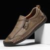 Handmade Leather Men Shoes Casual Slip On Loafers Breathable Leather Shoes Men Flats Fashion Moccasins Tooling Shoes Plus Size