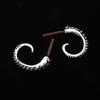 Creative Squid Tail Stud Earrings Exquisite Retro Silver Plated Octopus Tentacles Earrings All-match for Street Shoo