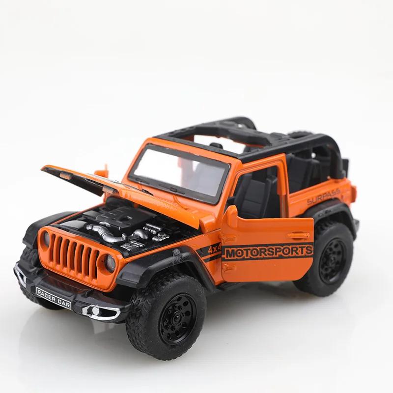 (Bagged) 1/36 Scale Four-Door Jeep Wrangler-Style Off-Road Pullback Toy Car, Die-Cast Metal, Boy's Toy, Powerful Pullback.