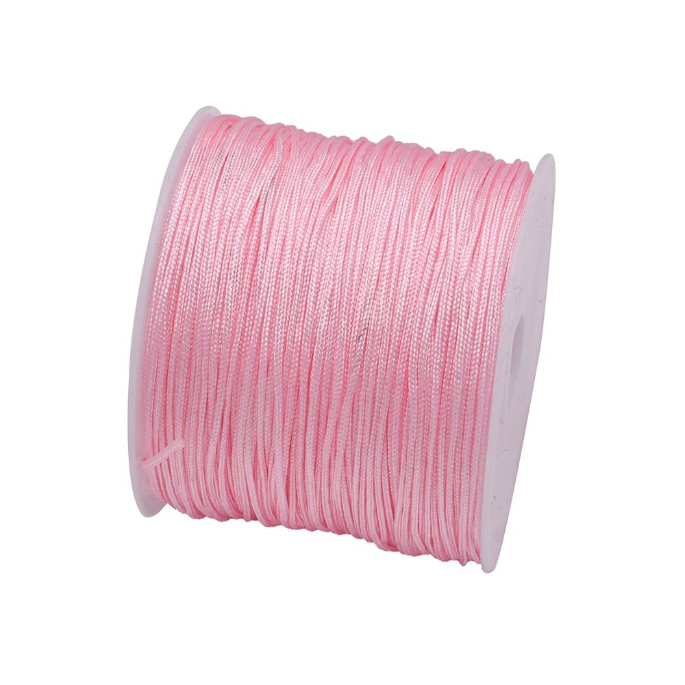 50Yds 0.8mm Crafts Nylon Cord For Jewelry Making Beading Braided Nylon Satin String for Bracelets Rattail Trim Chinese Knot