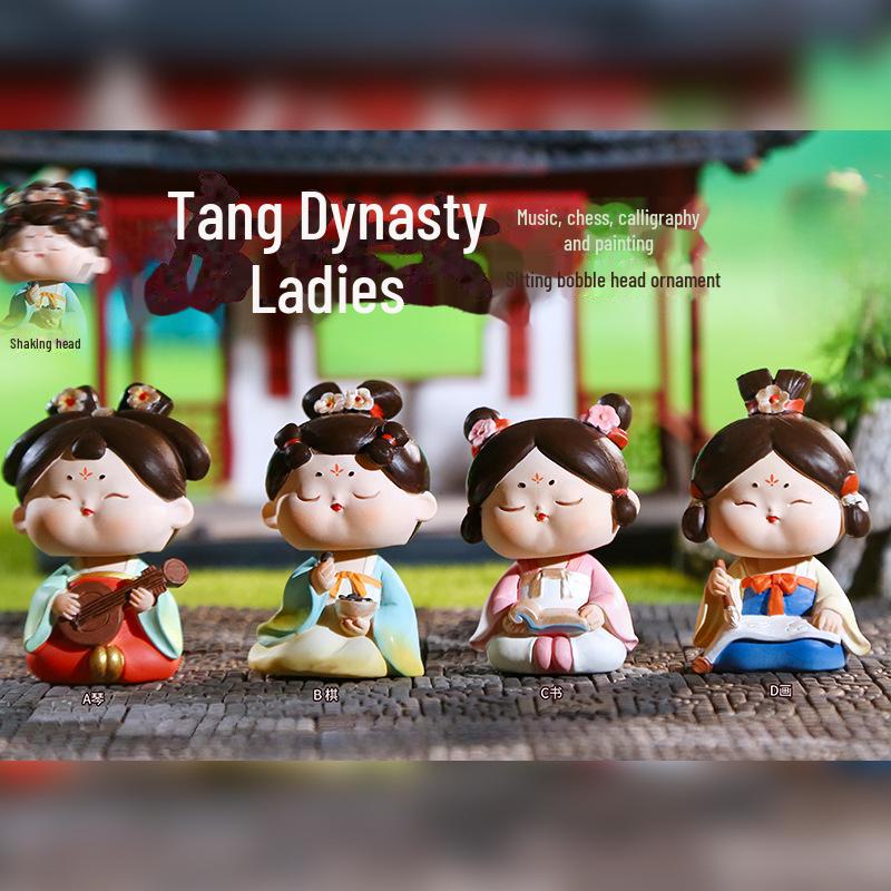 

Креативный держатель для телефона в стиле династии Тан: Изысканный орнамент из смолы Ancient style ornaments series