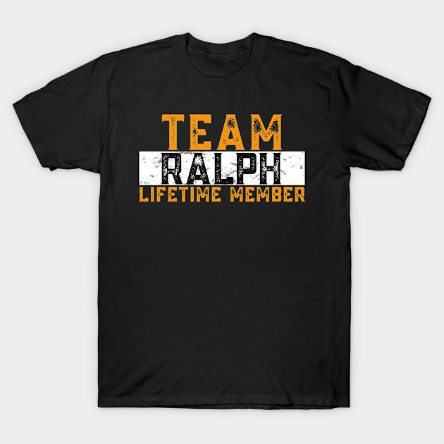 

Men Black Print T-shirt Team Ralph Lifetime Member No-Cut Transfer Paper Print Cotton Tshirt S чёрный