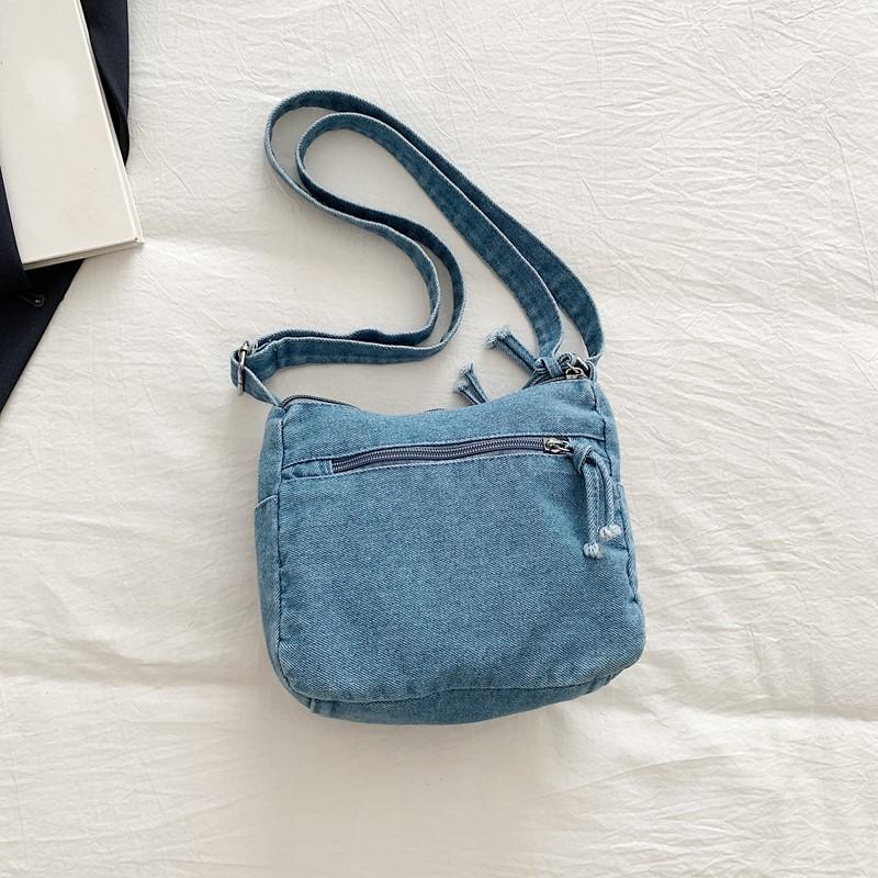 Women's Bag Vintage Denim Bag Travel Crossbody Bag Multi-Layer Shoulder Bag Underarm Bag