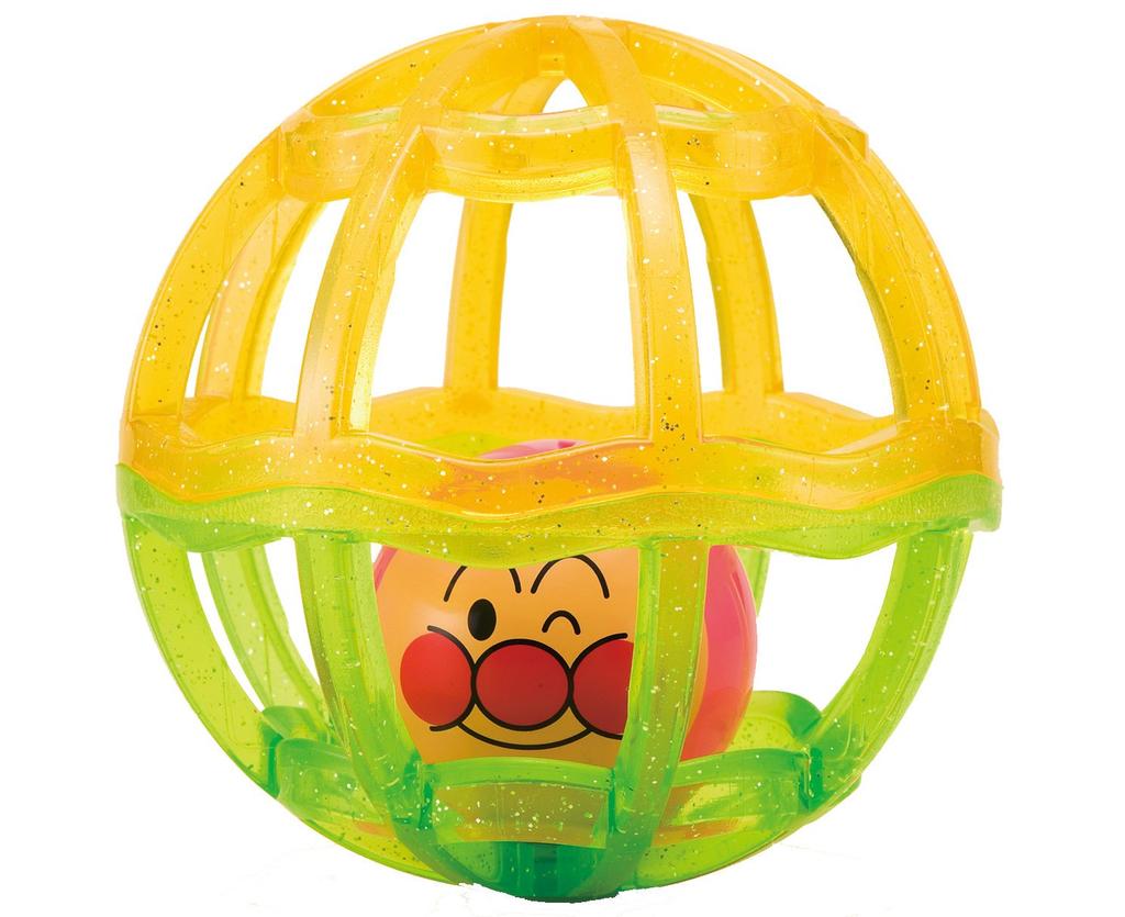 Anpanman Shaka Shaka Ball with Clear Yellow Strap,