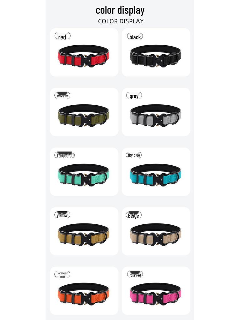 Guler tactic reflectorizant pentru câini de talie medie și mare: Collie, Golden Retriever, Labrador