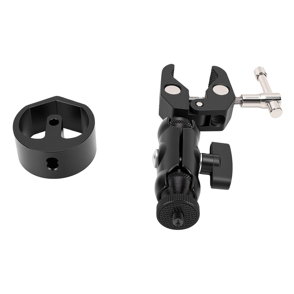 Satellite Clamp Mount 1 4 Inch 20 Thread Aluminum Alloy Satellite 360 Degrees  Adjustable Clamp Bracket with Pipe
