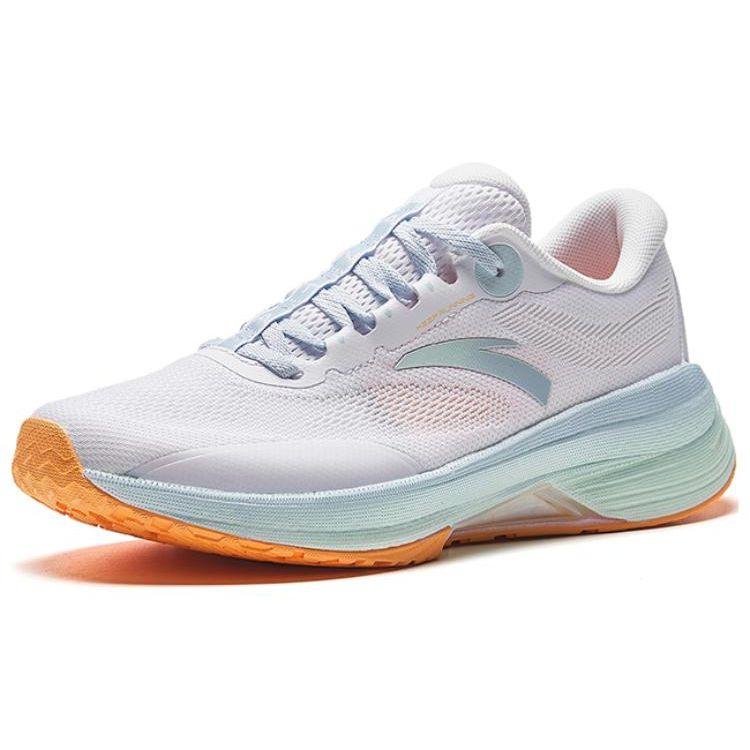 Anta Slip Resistant Lightweight Low Top Running Shoes Women sneaker White Blue 122335585-2