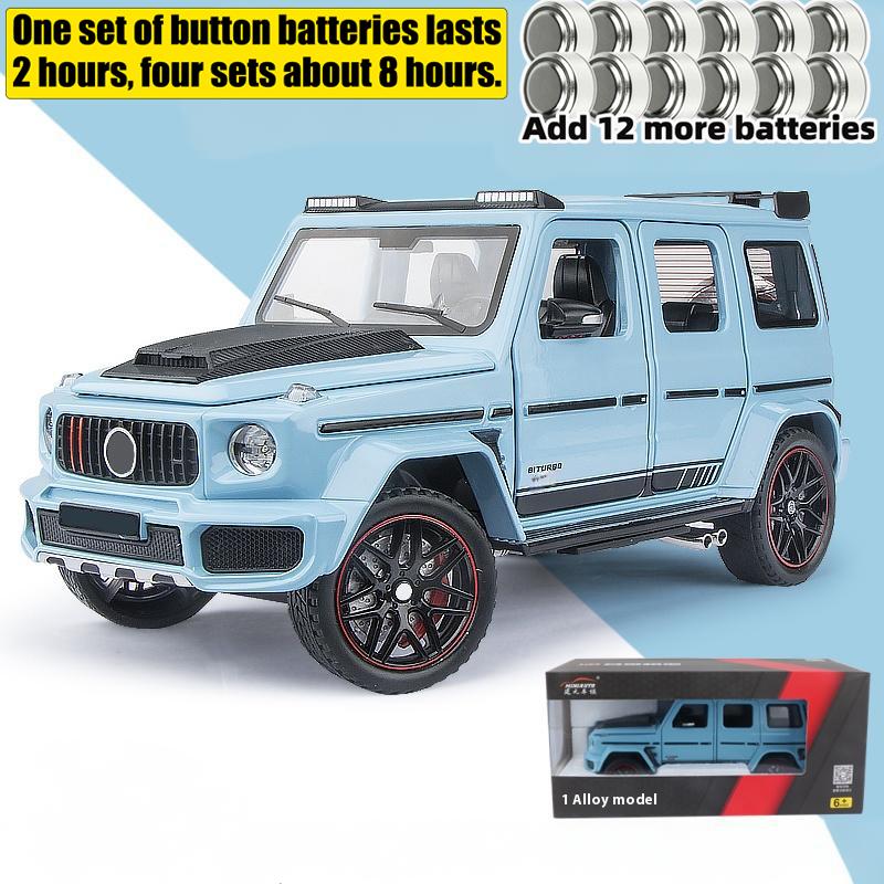 1:24 Mercedes Benz G800 Terräng-SUV Diecast Modell Legering Metallbil DIY Skrivbordsdisplayer Hem Trendiga Leksaker Prydnader Ljud & Ljus