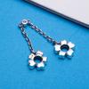 Pandora Purple Sparkling Glazed Forget-Me-Not Flower Safety Chain 925 Silver Bracelet Women's PAND00050-OP
