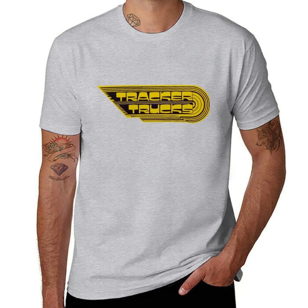 Tracker Trucks, Retro Skateboard T Shirt Design T-shirt Graphics Korean Fashion Black T-shirts for Men