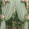 Runtowo Wedding Arch Chiffon Sheer Drapes ,Wedding Arch Backdrop, Wedding Ceremony Party Background Decor Babay Shower