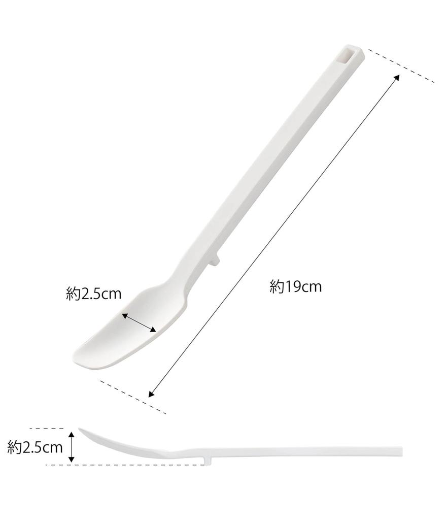 Yamazaki Silikonlöffel Turm Marmeladenspatel Hitzebeständig Weiß B2,5×T2,5×H19cm