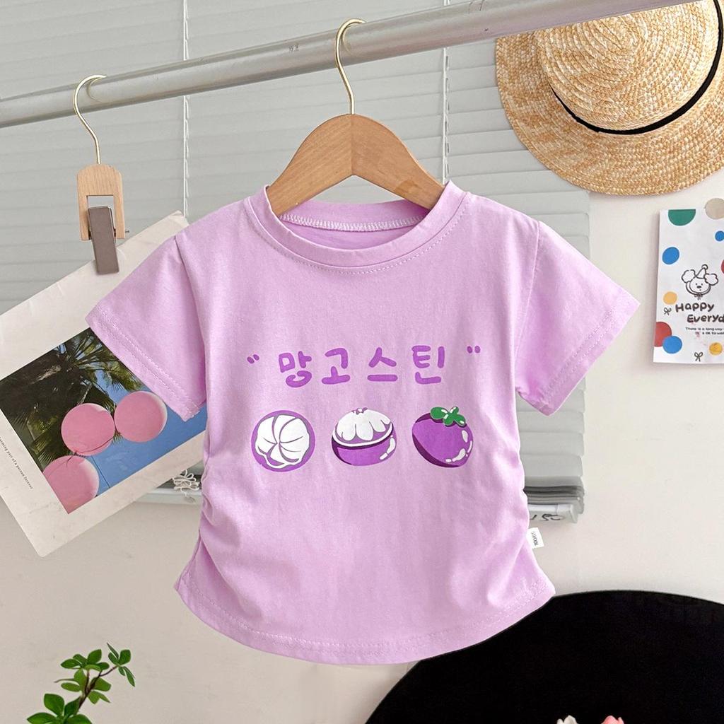 Girls' Summer 2025 Pure Cotton Short Sleeve Baby Top - Stylish A-Class Children's T-Shirt