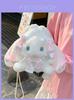 Japanese Lolita Bunny Plush Bag With Pearl Chain For Daily Fashion And Cute Storage