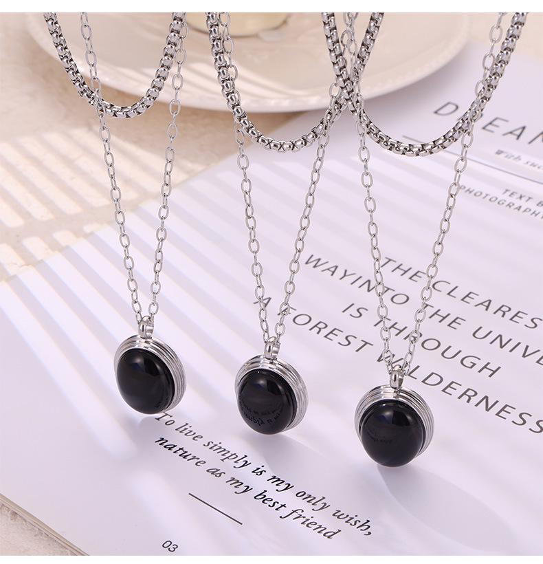 Retro Drip Oil Pendant Earrings & Clavicle Chain Set: Gold-Plated, Titanium Steel, Simple Light Luxury Design