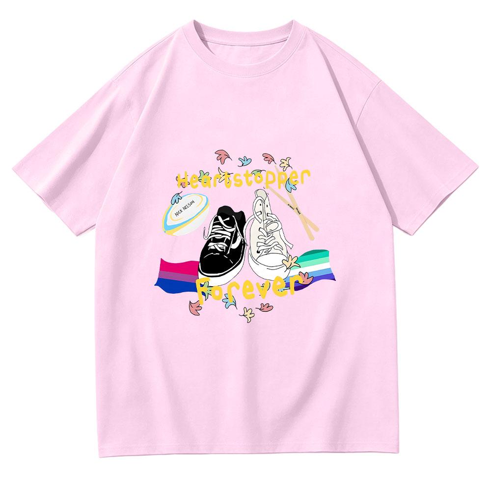 Heartstopper Forever Film 2026 Tshirt Heartstopper Forever Canvas Vintage Cartoon Print T-shirt Fashion Unisex Cotton Streetwear