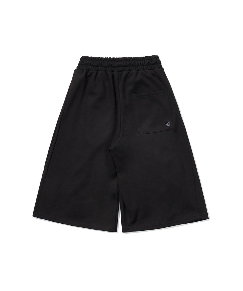 1993STUDIO Wide Balloon Pintuck Sweat Bermuda Pants_Black