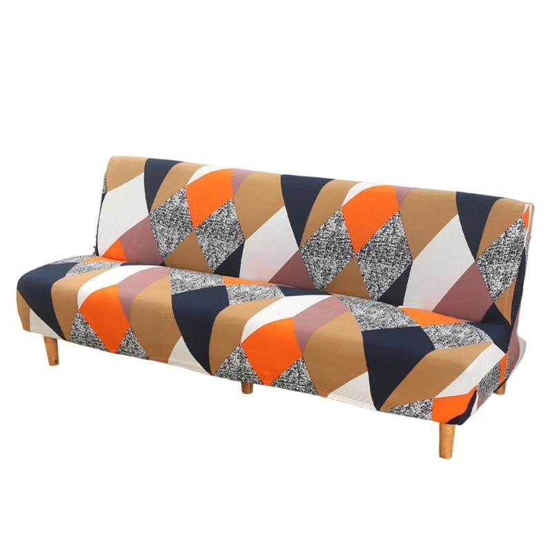 Foldable Sofa Bed Slipcover Armless Futon Stretch Couch Cover for Small Space