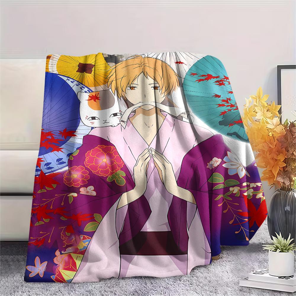Takashi Natsume Print Flannel Blanket,High quality Comfortable for All Seasons,Home Decor,Warmth and Comfort,Perfect for Christmas Gifts