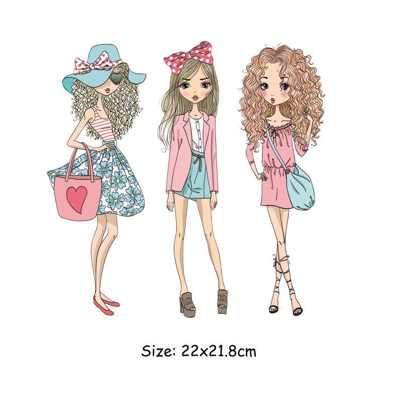 Patches For Clothes Russian Girls Thermal Stickers For Clothes DIY Heat Transfer Coffee Lady Mom Baby Patches Iron On Transfer