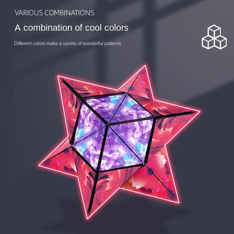 Variety Geometric Changeable Magnetic Magic Cube Counter Stress 3D Hand Flip Game Cube Kids Stress  Fidgeting Plaything