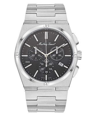 Zeus Chrono Edelstahl Schwarzes Zifferblatt Quarz H118CHAN Herrenuhr