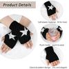 A Pair Thermal Warmers Fingerless Star Knitted Gloves Children Mittens  Goth Accessories