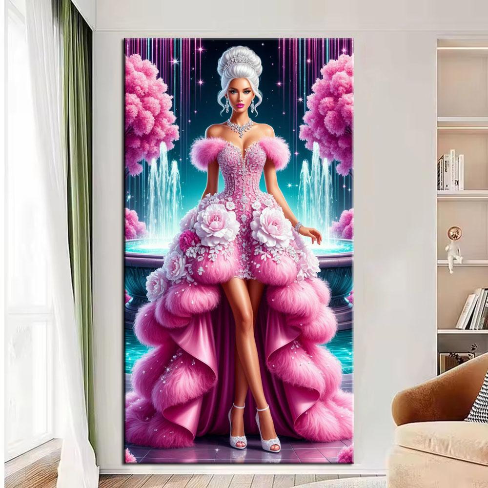 Large Size Mosaic DIY Full Diamond Painting Kits Art Beautiful Woman and Flowers Embroidery Cross Stitch Rhinestones