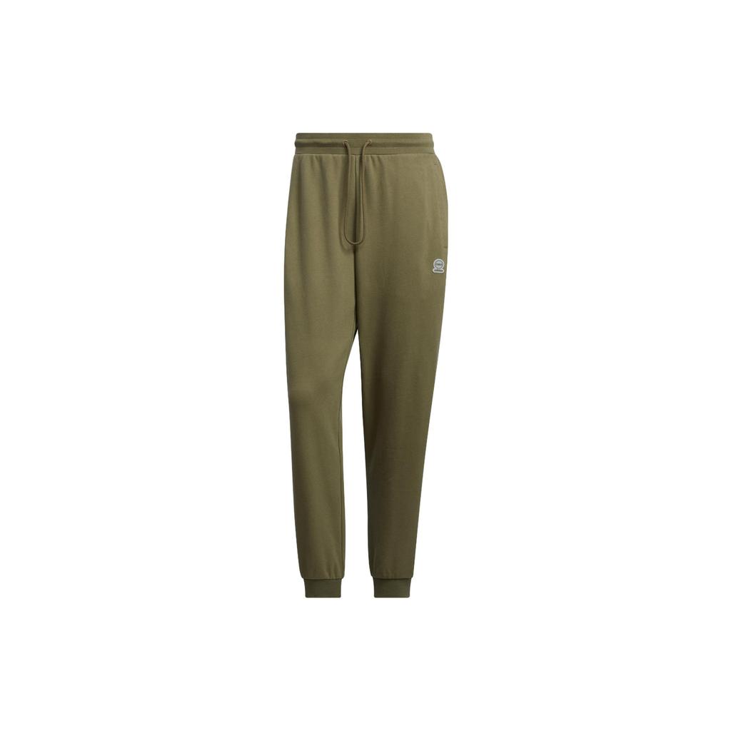 Adidas Neo Knitted Sweatpants Unisex Olive Green Moderate Cuffed Pants HY2695