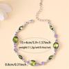 Charm Female Olive Green Purple Zircon Stone Round Bracelet Gold Silver Color Adjustable Wedding Jewelry For Women