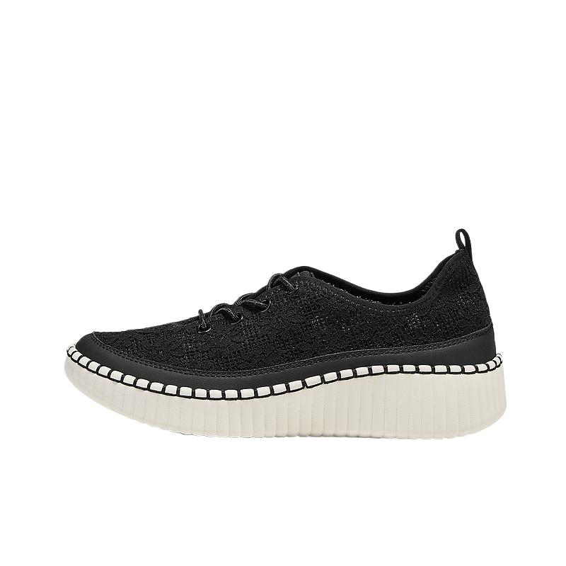 Skechers Modern Comfort Mesh T Comfortable Breathable Low-Top Casual Shoes Women sneaker Black 159579-BLK 36