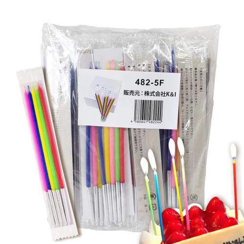 Healthy Life Birthday Candles, Slim Candles, 12cm Long, 482-5F (5 Colors X 50 Bags), Pink, for Commercial Use and Christmas Events