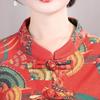 2025 Autumn/Winter Plus Velvet Ethnic Frog Button Cardigan for Middle-Aged and Elderly Mothers - Warm, Versatile, Fashionable Outerwear