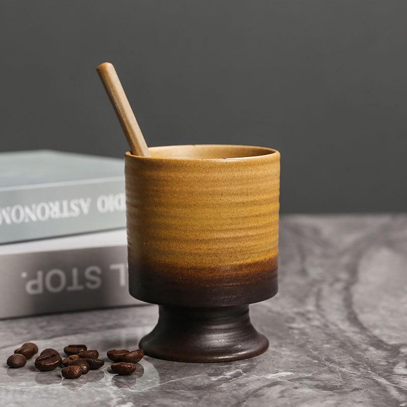 Retro Ceramic Goblet Coarse Pottery Coffee Cup Breakfast Cup Ceramic Cup Creative Vintage Cup