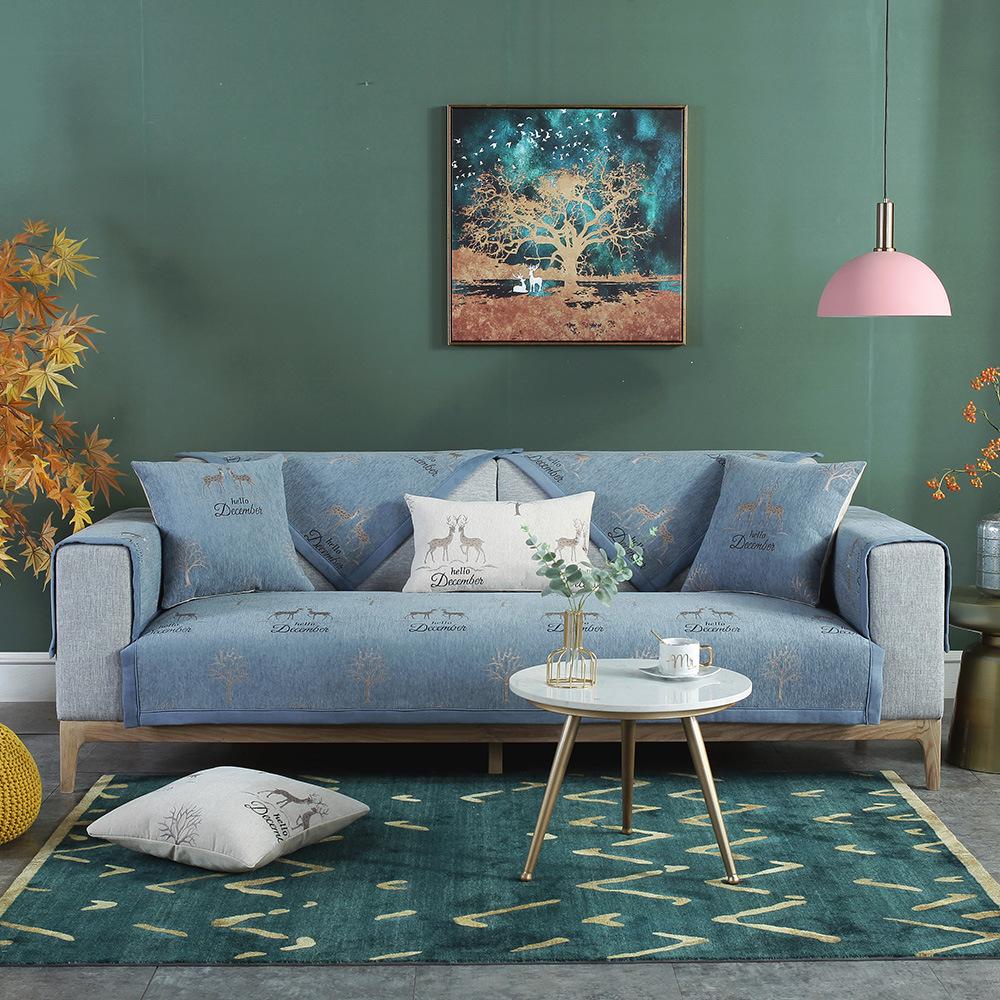 Nordic Small Sofa Cushion Seat Cover Four Seasons Non-Slip General Fabrics Modern Minimalist All-Inclusive Sofa Seat Cover Cover
