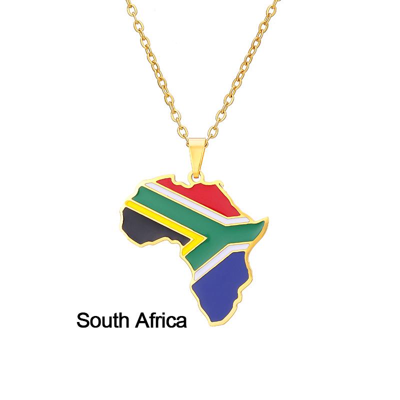 Stainless Steel Africa Map Necklace: Nigeria, Ghana, Somalia Pendant Jewelry