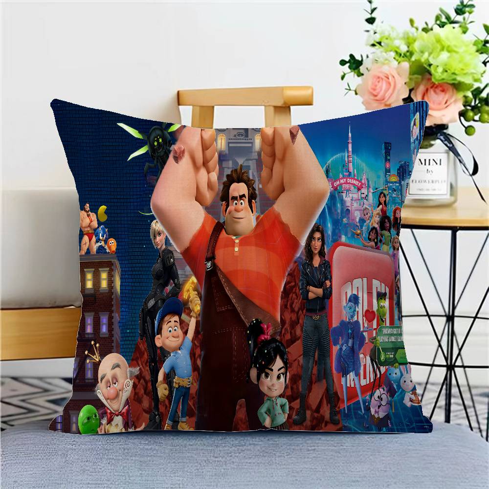 

W-Wreck-It R-Ralph Office Cushion Pillowcase Car Cushion Cover45X45CM Lumbar Pillowcase Sofa Pillowcover 12x12Inch