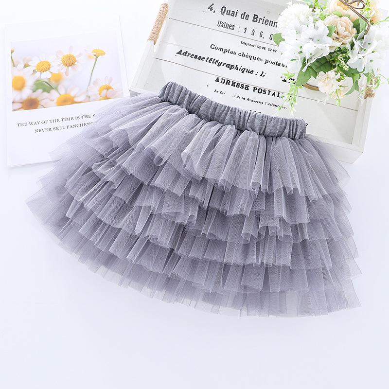 2024 Girls' Versatile Six-Layer Mesh Gauze Skirt for Children