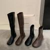 Blogger boots~ inner height increase medium and high tube elastic thin boots short boots female knight boots