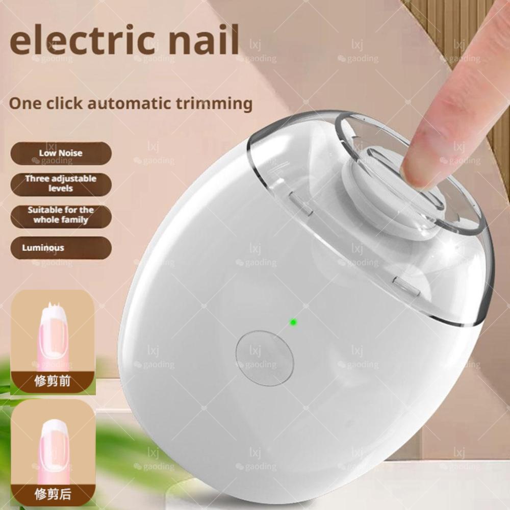 Pain-Free Electric Nail Trimmer Automatic Clipper With LED Light Grinding Head Rechargeable For Baby Adult Nail Care